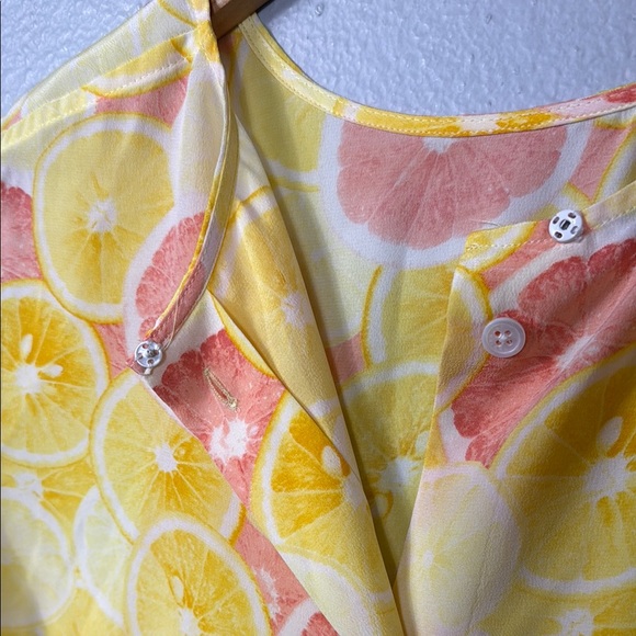 Equipment Femme‎ Silk Citrus Print Sleeveless Top - Picture 5 of 6